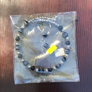 Circle necklace and ear ring set